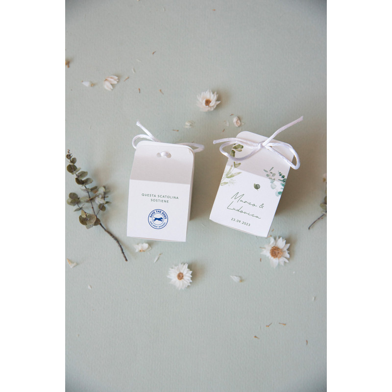 Scatolina porta confetti - Foglie