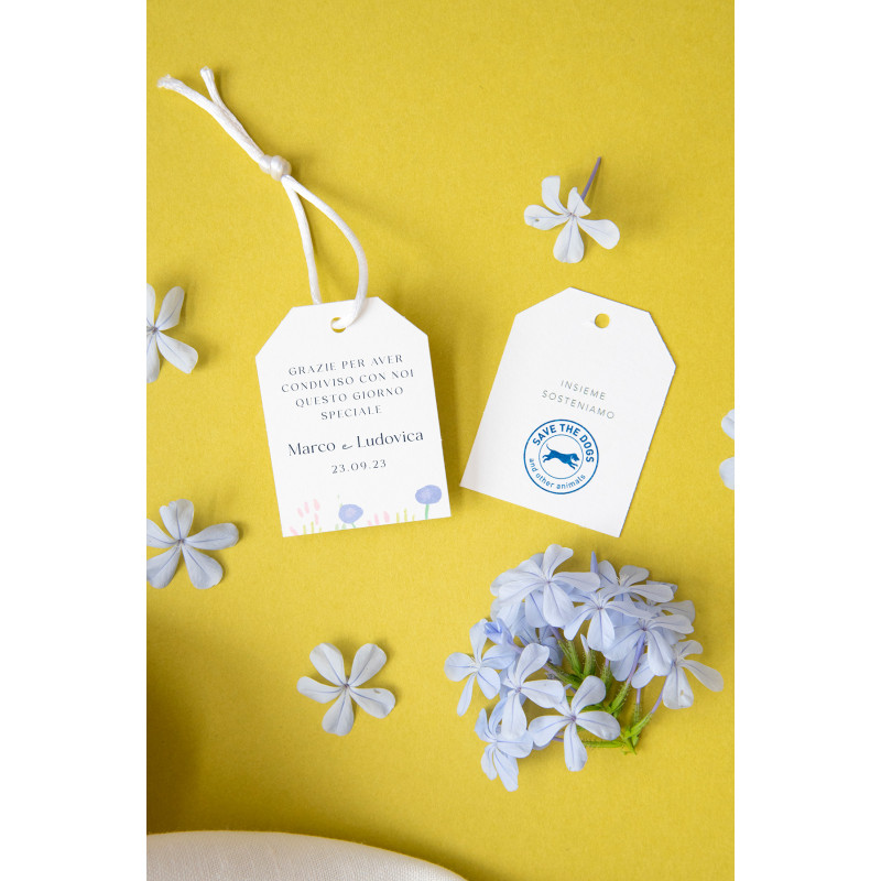 Biglietto Tag - Fiore Viola