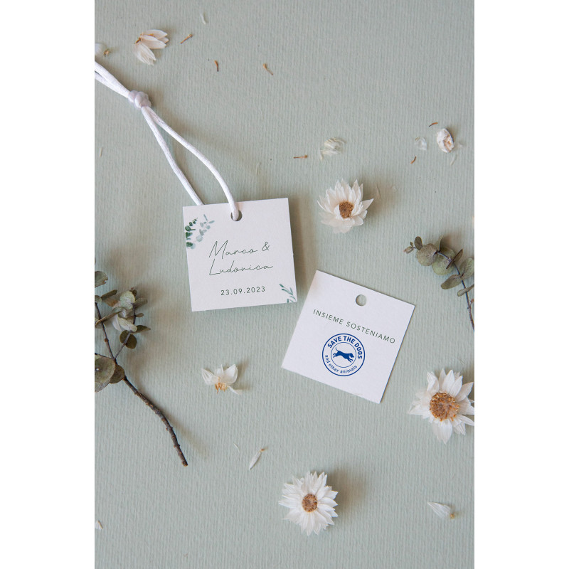 Biglietto Bomboniera Quadrato - Foglie